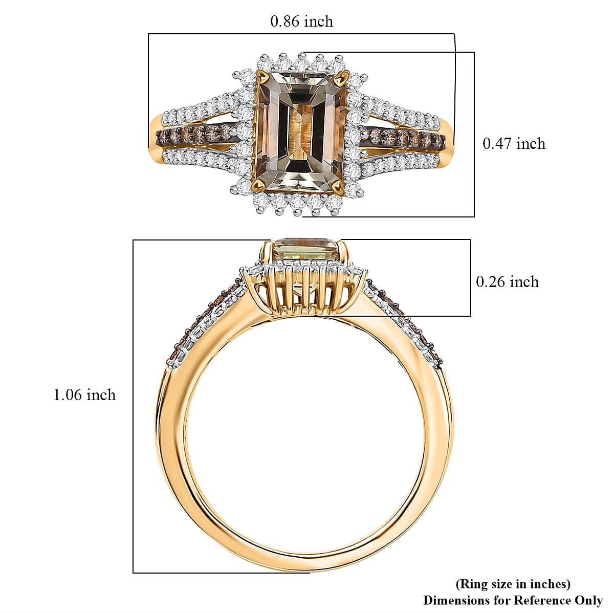 Luxoro 14K Yellow Gold AAA Turkizite, Natural Champagne and Diamond (I2) Vintage Luxe Ring (Size 11.5) 2.15 ctw image number 5
