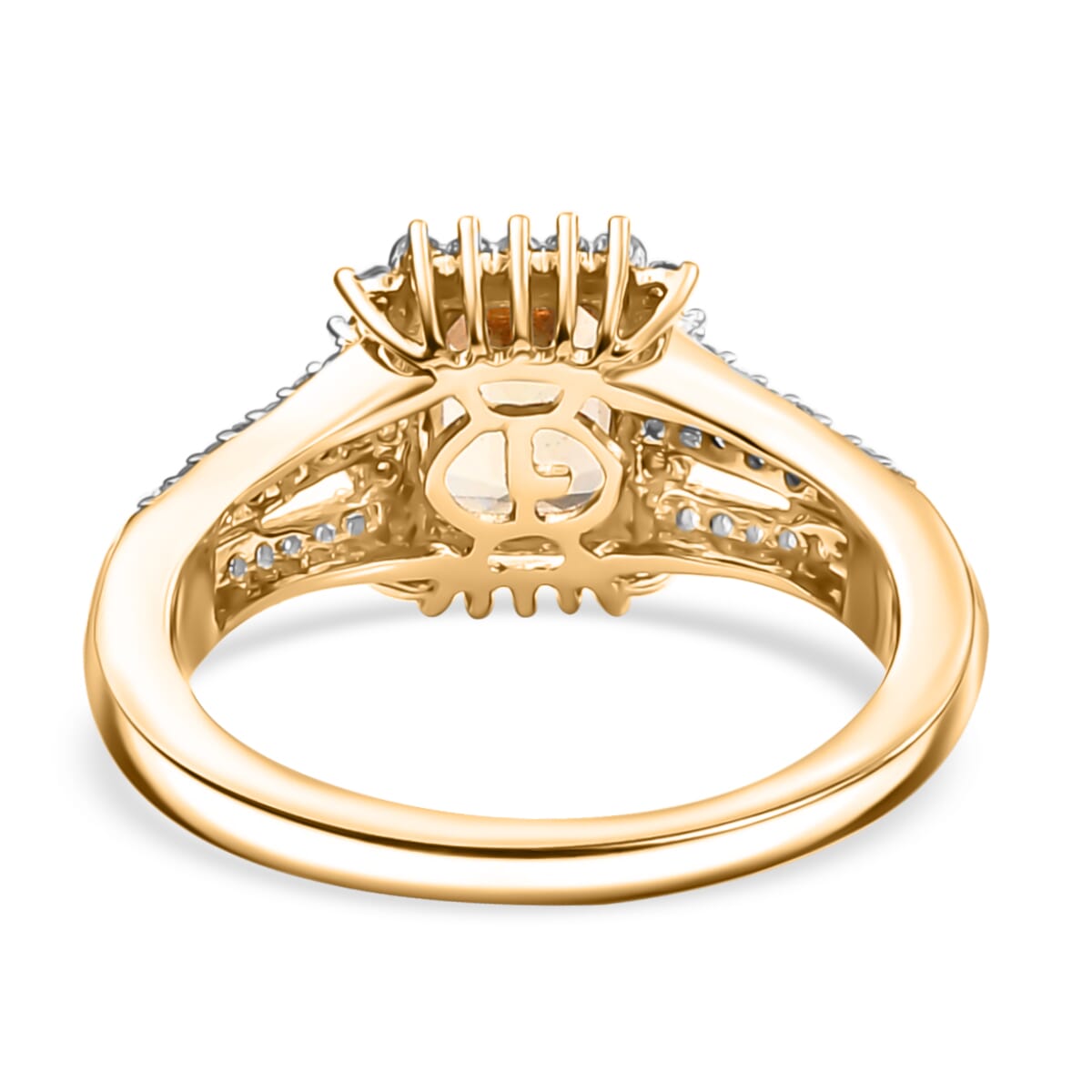 Luxoro AAA Turkizite, I2 Natural Champagne and Diamond 2.15 ctw Vintage Luxe Ring in 14K Yellow Gold (Size 8.0) image number 4