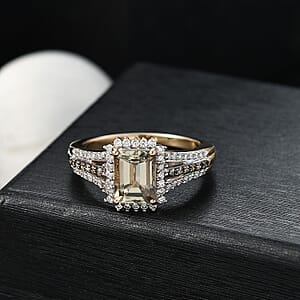 Luxoro AAA Turkizite, I2 Natural Champagne and Diamond 2.15 ctw Vintage Luxe Ring in 14K Yellow Gold (Size 9.0)