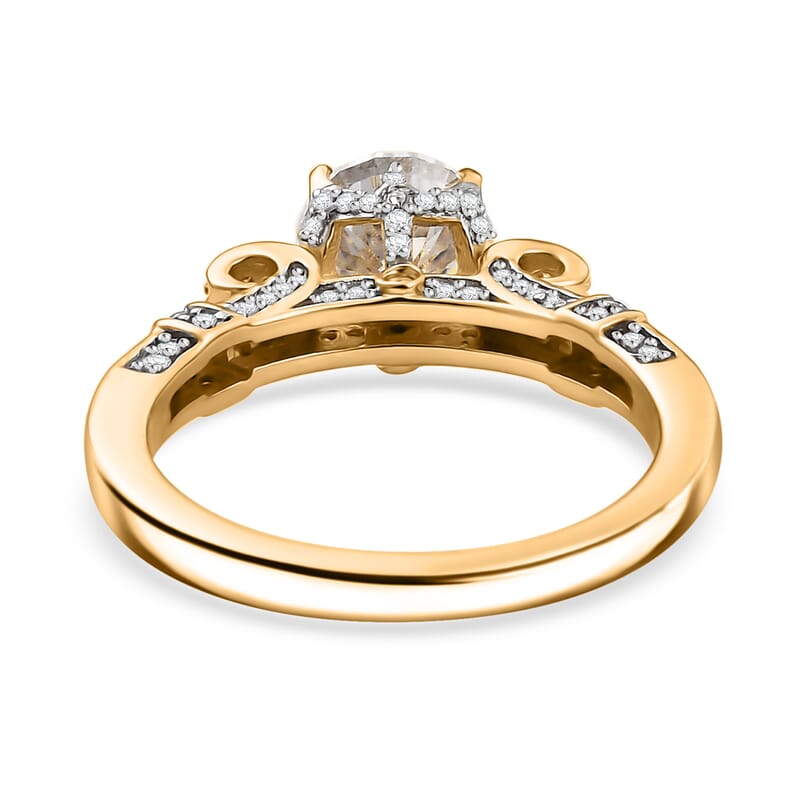 D'Joy Crisantemo Cut Moissanite 1.80 ctw Vine Grace Ring in 18K Vermeil Yellow Gold Over Sterling Silver (Size 10.0) 