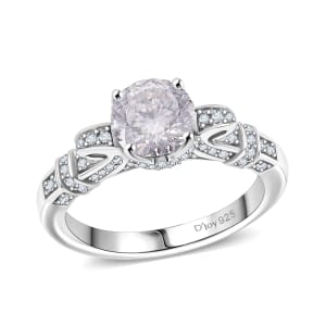 Crisantemo Cut Moissanite 1.80 ctw Vine Grace Ring in Rhodium Over Sterling Silver (Size 9.0)