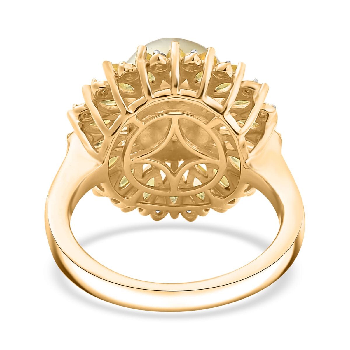 D'Joy South Sea Golden Cultured Pearl and Multi Gemstone 2.00 ctw Ring in 18K Vermeil Yellow Gold Over Sterling Silver (Size 8.0) image number 4
