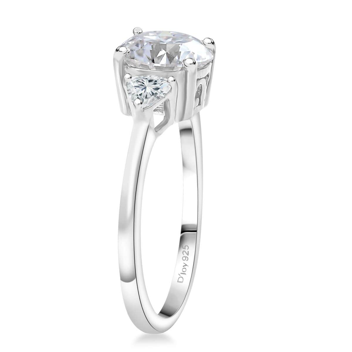 Doorbuster Moissanite 2.15 ctw Ring in Rhodium Over Sterling Silver (Size 10.0) image number 3