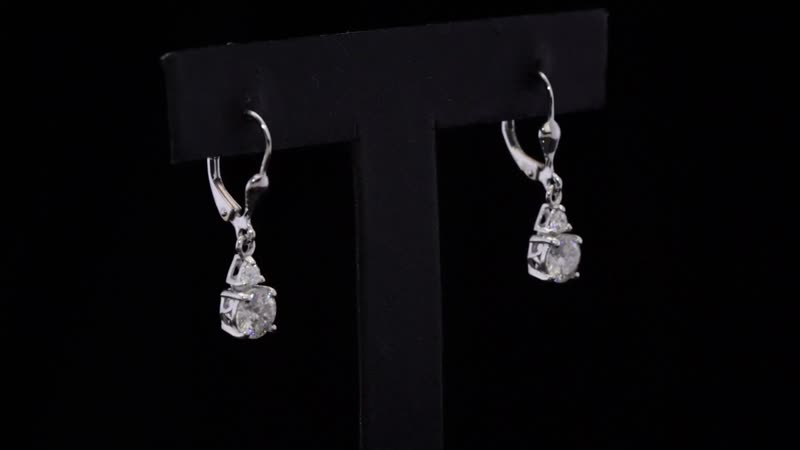 Moissanite Lever Back Earrings in Rhodium Over Sterling Silver 1.70 ctw