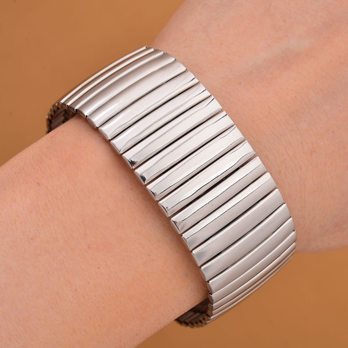 Herringbone Chain Bracelet in Stainless Steel (7.5-8.0In) image number 1