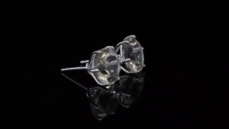 Montezuma Prasiolite 7.00 ctw Earrings in Rhodium Over Sterling Silver