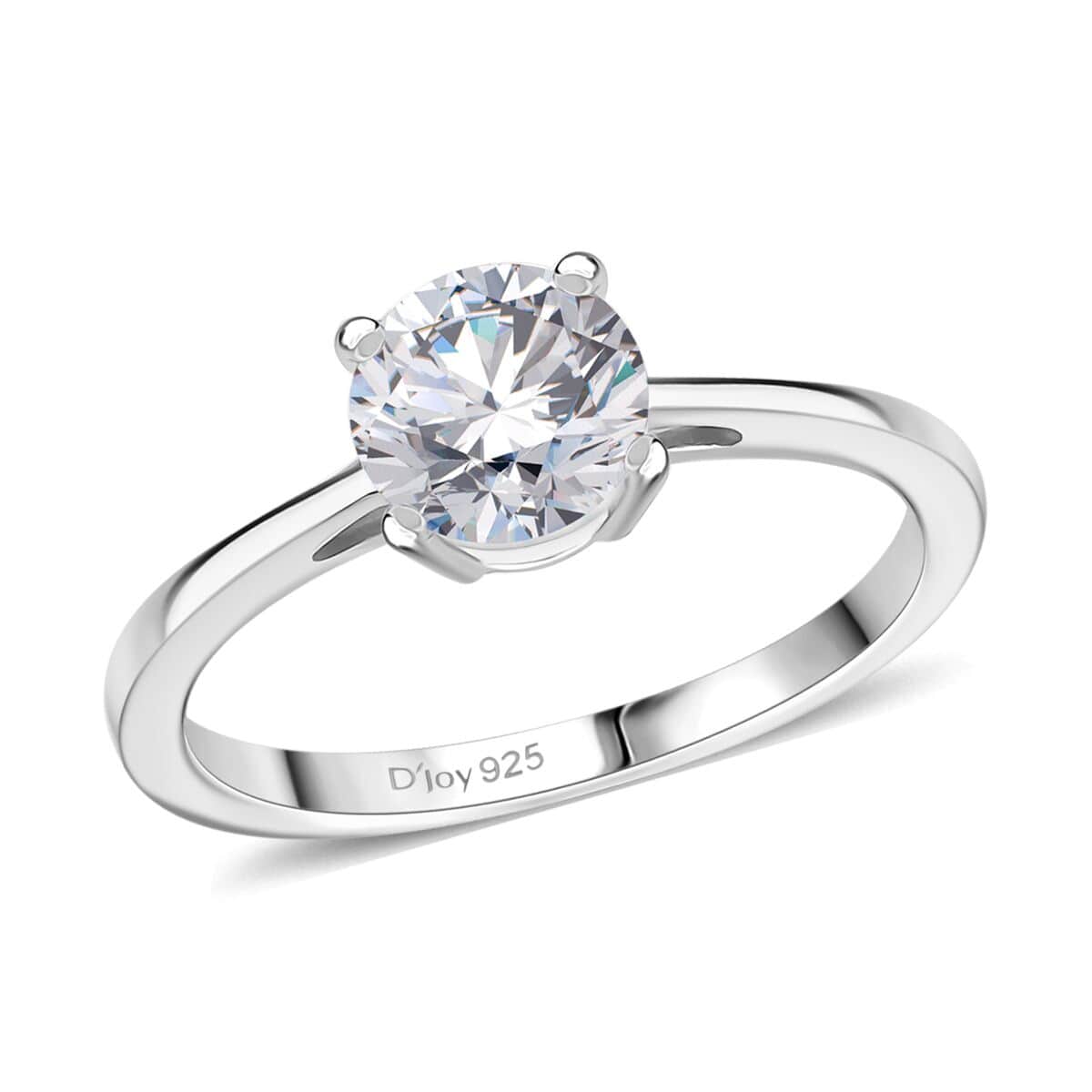 Moissanite 0.90 ctw Solitaire Ring in Rhodium Over Sterling Silver (Size 10.0) image number 0