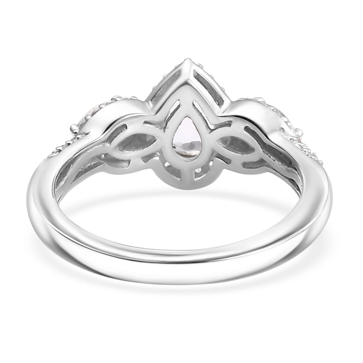 Premium Malagasy Moonstone and White Zircon 1.60 ctw Scarlet Cascade Ring in Rhodium Over Sterling Silver (Size 6.0) (Del. in 8-10 Days) image number 4