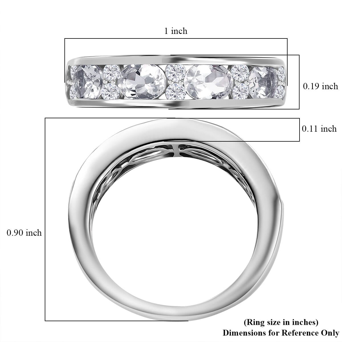 Premium Malagasy Moonstone and Moissanite 1.60 ctw Band Ring in Rhodium Over Sterling Silver (Size 5.0) (Del. in 8-10 Days) image number 5