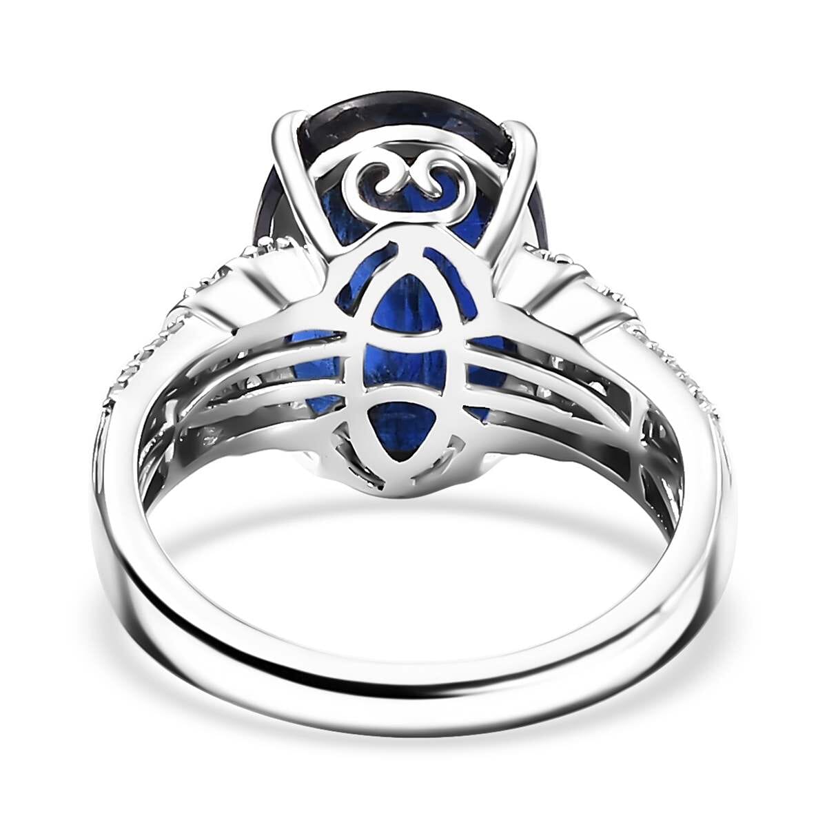 Kashmir Kyanite and Multi Gemstone 8.35 ctw Ring in Rhodium Over Sterling Silver (Size 6.0) image number 4