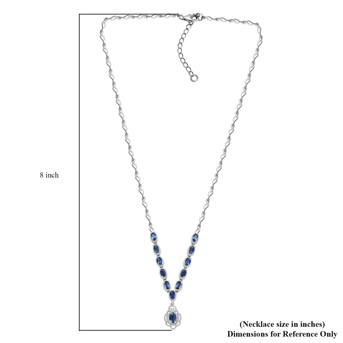 Kashmir Kyanite 4.50 ctw Necklace 18 Inches in Rhodium Over Sterling Silver image number 5