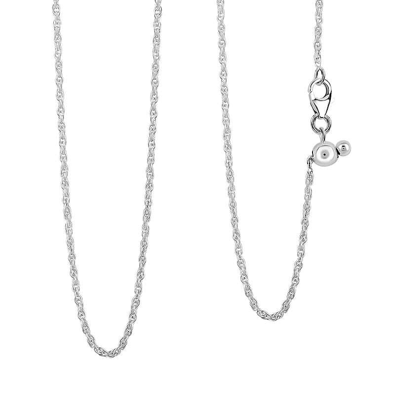 Rope Chain Necklace in Sterling Silver 20 Inches 3.0 Grams
