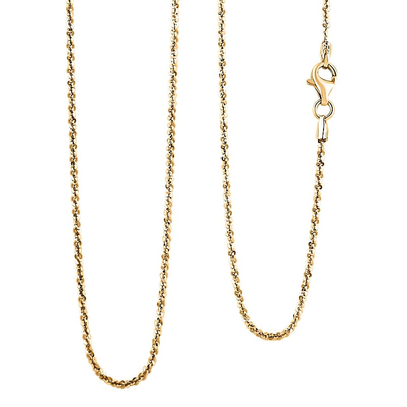 3.60mm Margarita Link Chain Necklace in 14K Yellow Gold Over Sterling Silver 6 Grams 18 Inches
