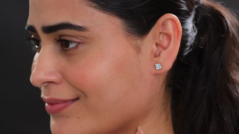 D'Joy Sky Blue Topaz 1.85 ctw Solitaire Stud Earrings in Platinum Over Sterling Silver