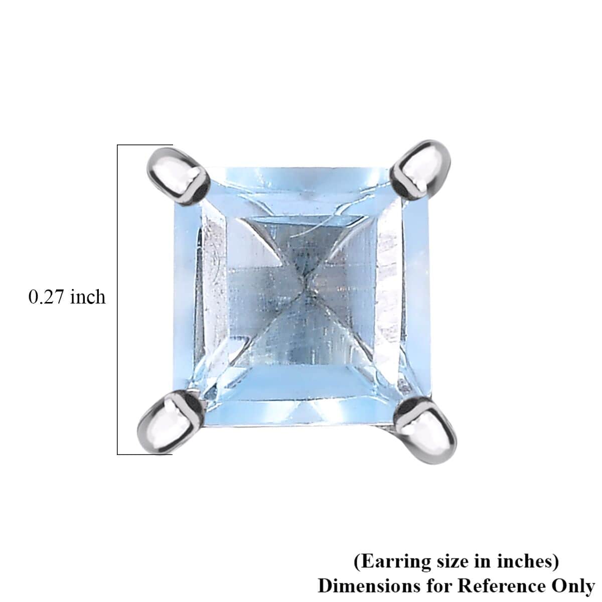 Sky Blue Topaz 1.85 ctw Solitaire Stud Earrings in Platinum Over Sterling Silver  image number 4