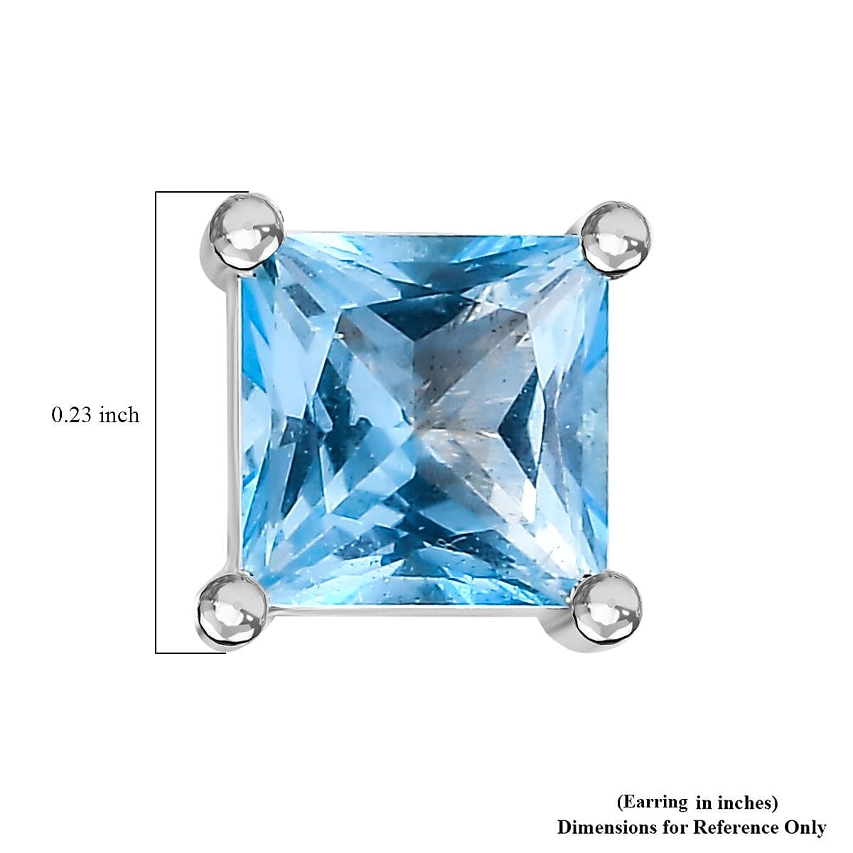 D'Joy Signity Ice Blue Topaz 1.15 ctw Solitaire Stud Earrings in Platinum Over Sterling Silver  image number 4