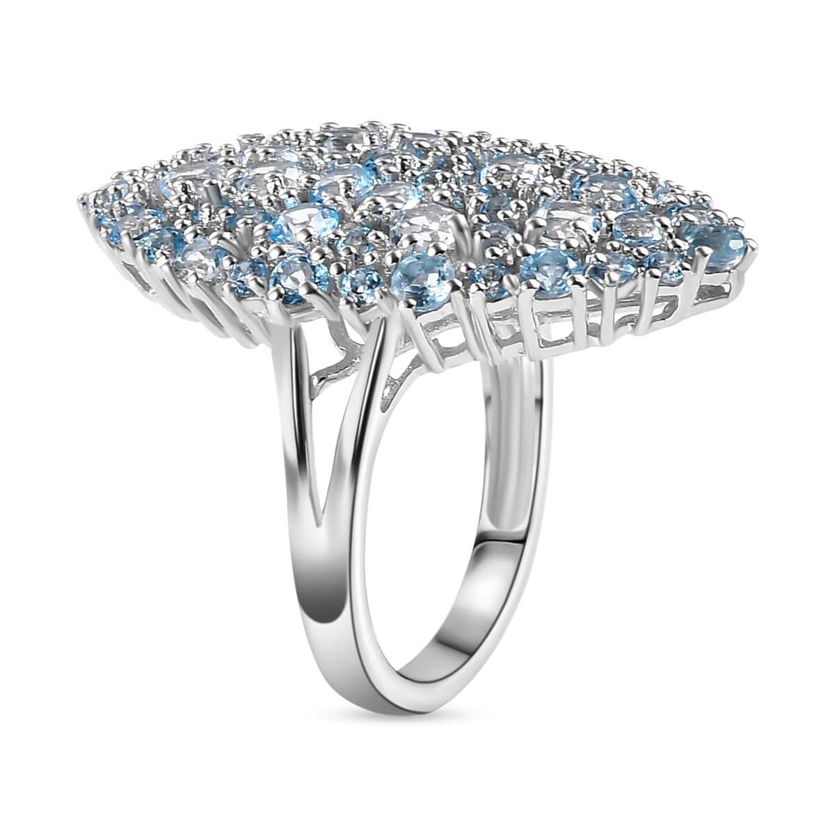 Karis Signity Blue Topaz and Electric Blue Topaz 3.35 ctw Arctic Dream Ring in Platinum Bond (Size 10.0)  image number 3