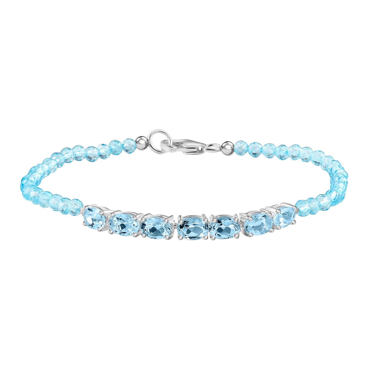 Sky Blue Topaz and Betroka Blue Apatite 13.40 ctw Bracelet in Sterling Silver (7.25 In) image number 0