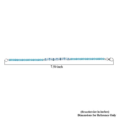 D'Joy Sky Blue Topaz and Betroka Blue Apatite 13.40 ctw Bracelet in Sterling Silver (7.25 In)