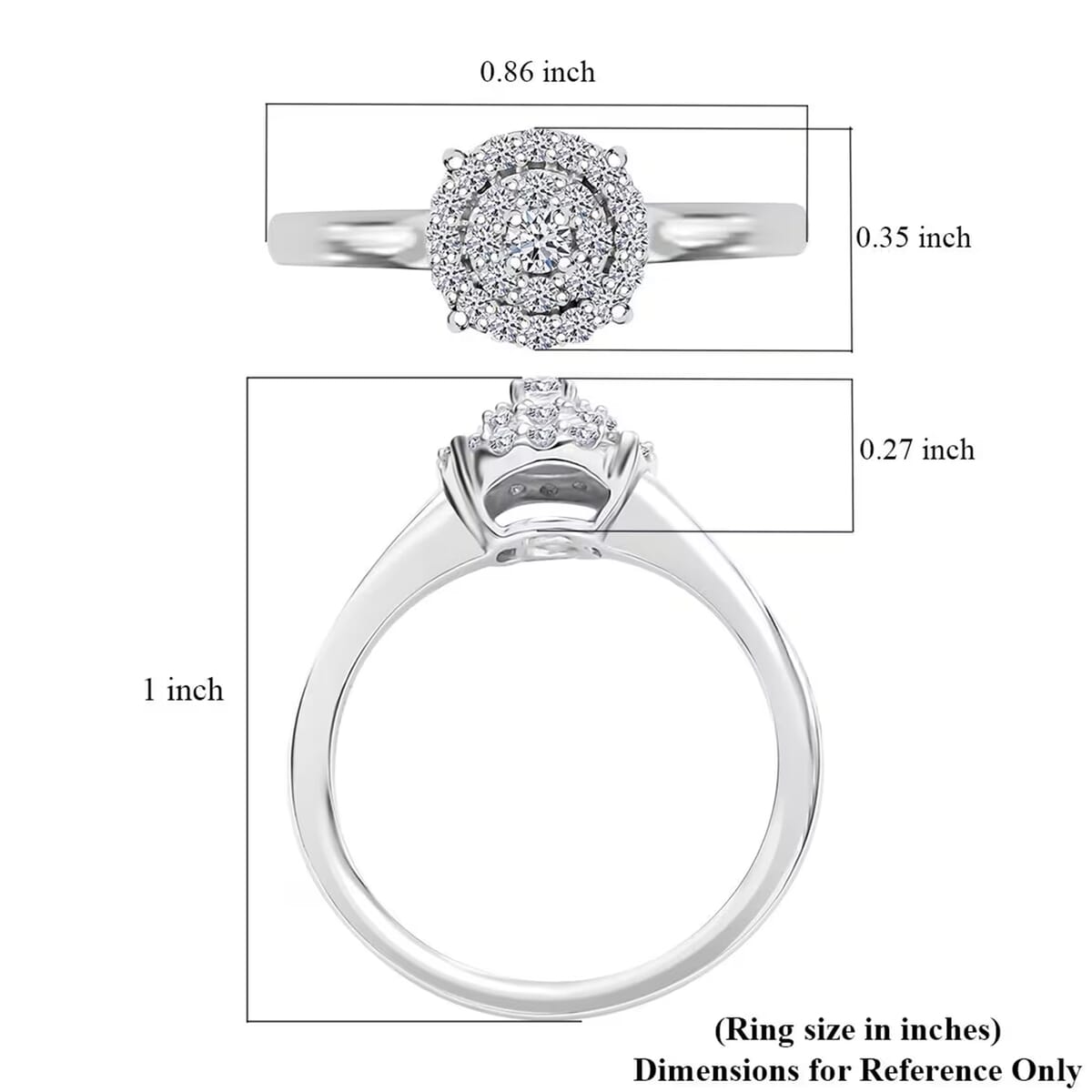Luxuriant Lab Grown Diamond SI 0.35 ctw Ring in Rhodium Over Sterling Silver (Size 6.0) image number 7
