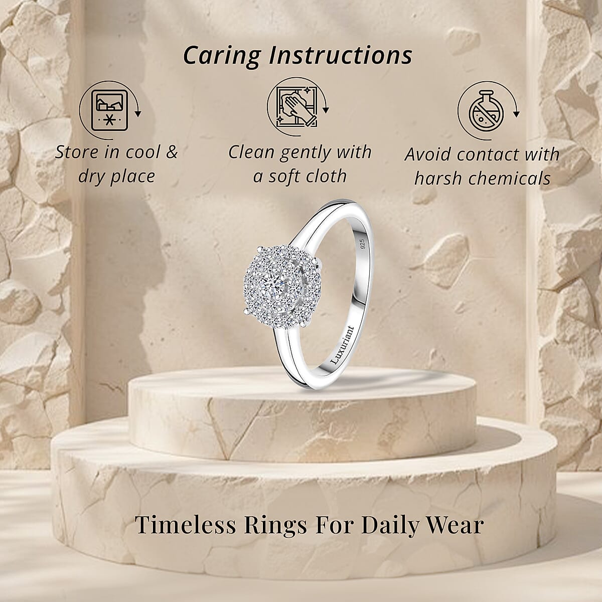 Luxuriant Lab Grown Diamond SI 0.35 ctw Ring in Rhodium Over Sterling Silver (Size 9.0) image number 6