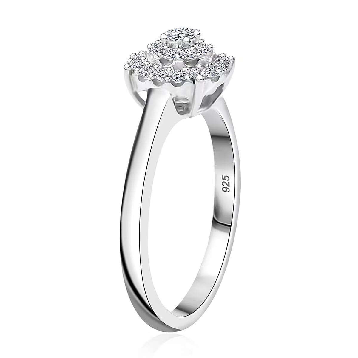 Luxuriant Lab Grown Diamond SI 0.35 ctw Ring in Rhodium Over Sterling Silver (Size 9.0) image number 8