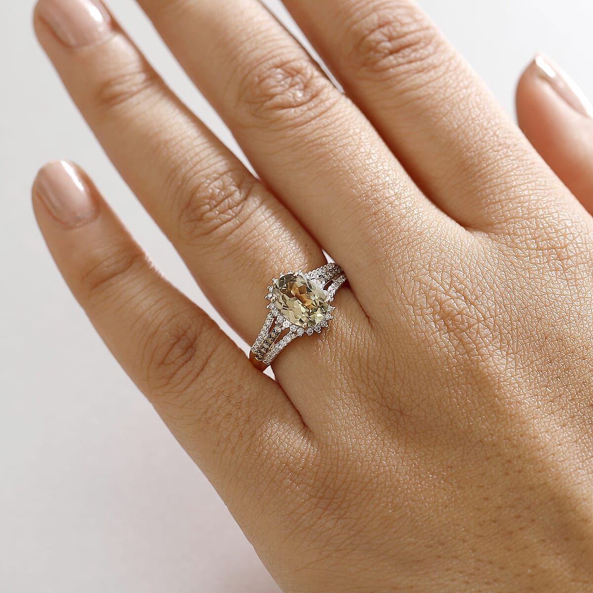 Luxoro 14K Yellow Gold AAA Turkizite, Nature Champagne and White Diamond (I2) Ring (Size 5.5) 2.40 ctw image number 2