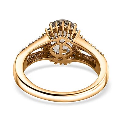 Luxoro AAA Turkizite, I2 Natural Champagne and Diamond 2.40 ctw Vintage Luxe Ring in 14K Yellow Gold (Size 8.0)