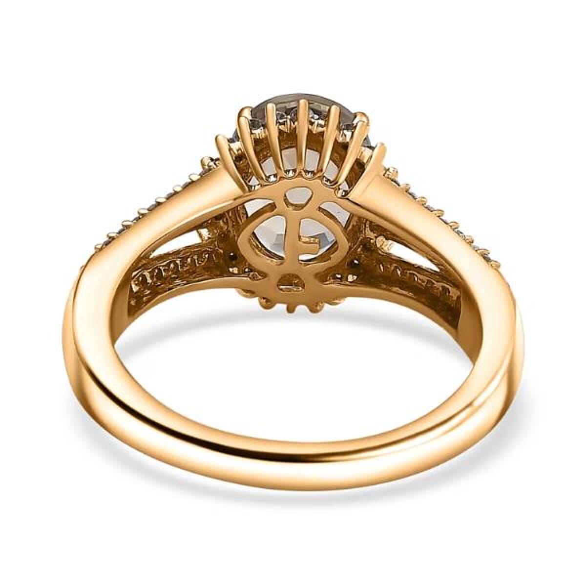 Luxoro 14K Yellow Gold AAA Turkizite, Nature Champagne and White Diamond (I2) Ring (Size 9.5) 2.40 ctw image number 6