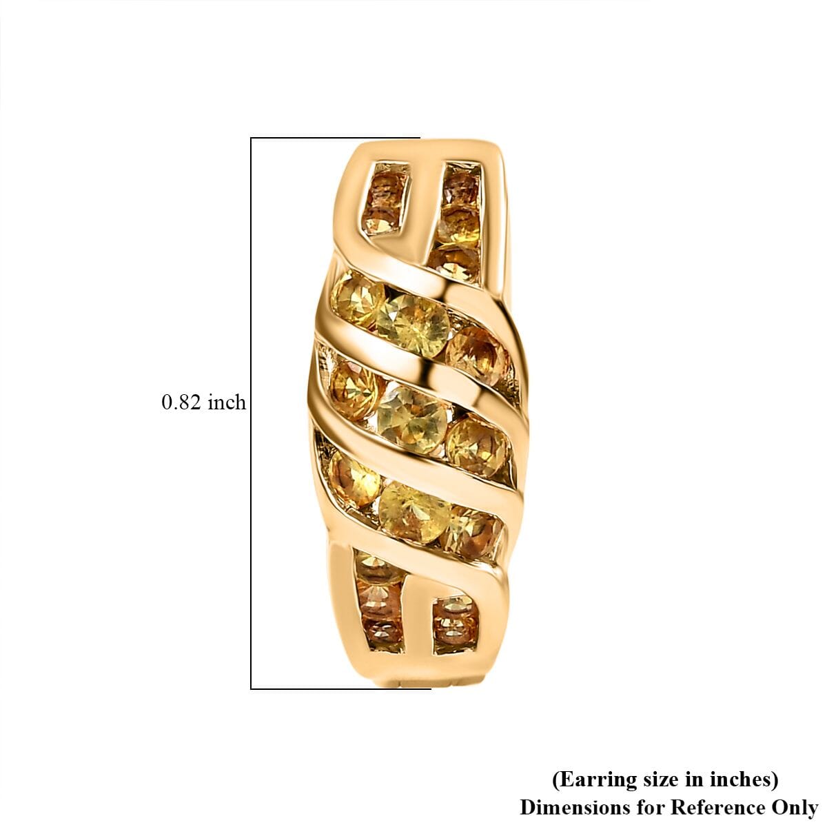D'Joy Madagascar Yellow Sapphire 2.90 ctw Wave Earrings in 18K Vermeil Yellow Gold Over Sterling Silver image number 4