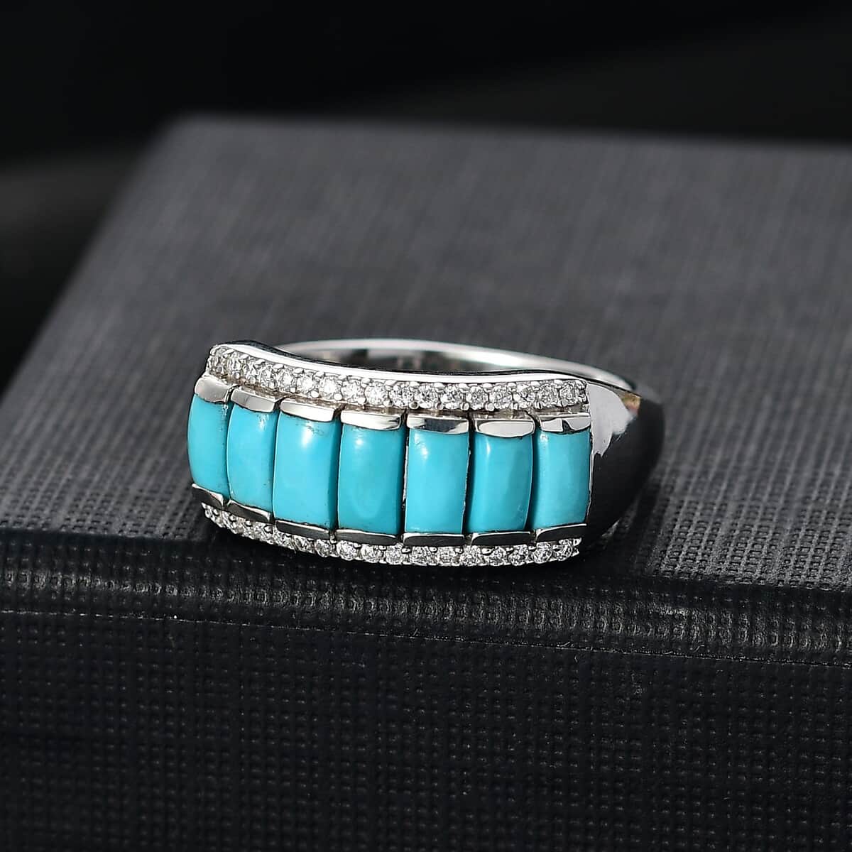 Sleeping Beauty Turquoise, Multi Gemstone Ring in 18K Vermeil YG Over Sterling Silver (Size 6.0) 6.30 ctw image number 1