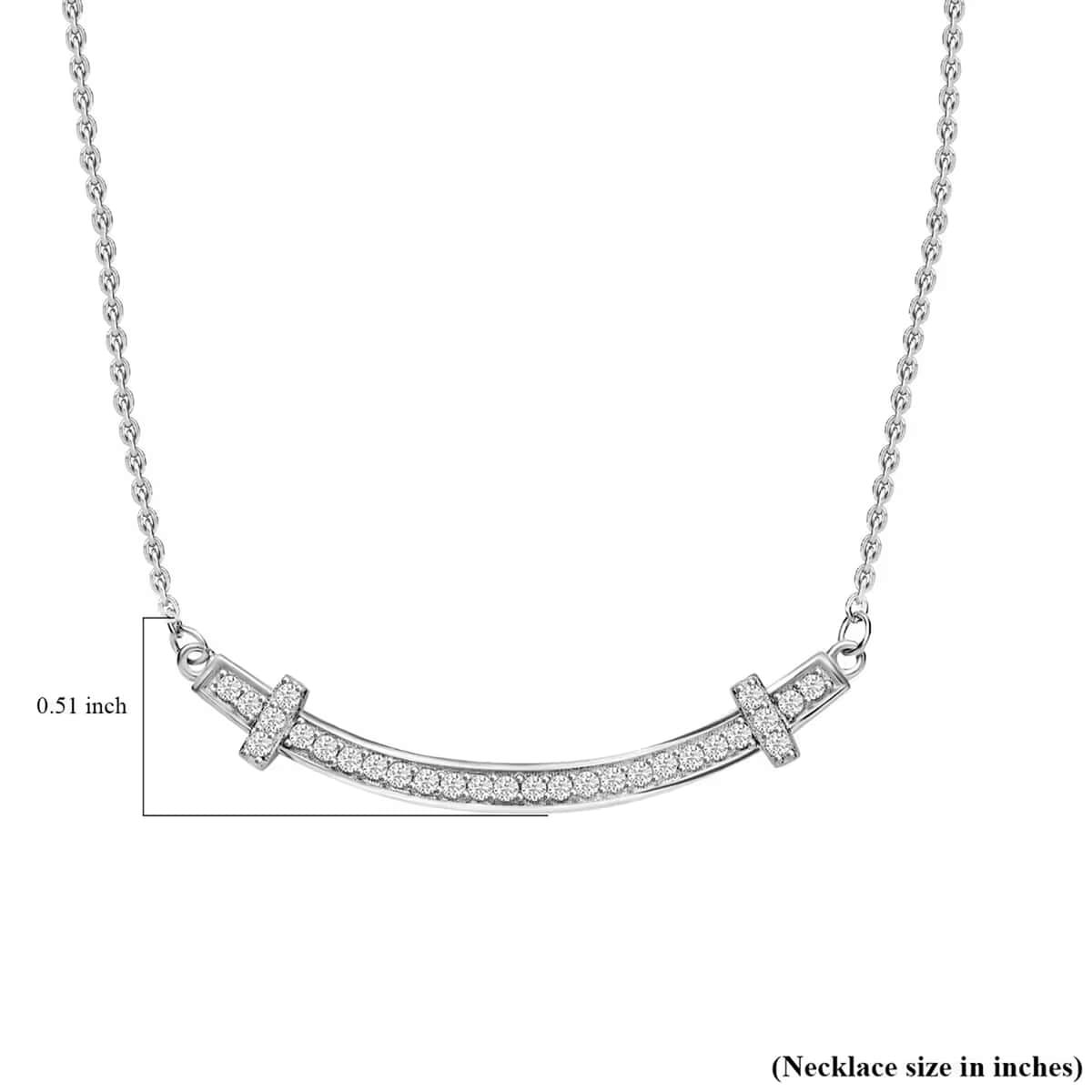 Moissanite 0.50 ctw Necklace 18 Inches in Rhodium Over Sterling Silver image number 6