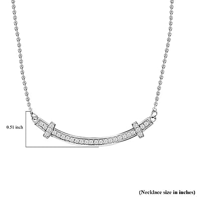 D'Joy Moissanite 0.50 ctw Necklace 18 Inches in Rhodium Over Sterling Silver