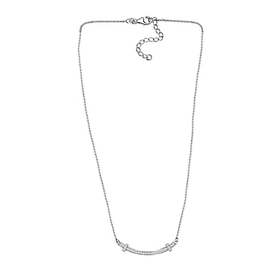 D'Joy Moissanite 0.50 ctw Necklace 18 Inches in Rhodium Over Sterling Silver
