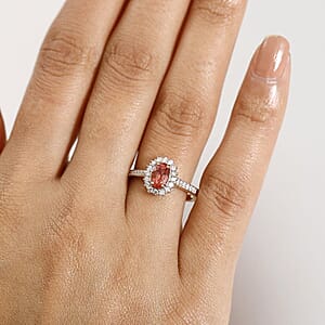 Certified & Appraised Luxoro AAA Padparadscha Sapphire (BT) 10.0) and I2 Diamond 1.56 ctw Halo Ring in 14K Yellow Gold (Size 10.0)