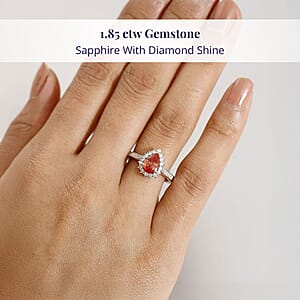 Certified & Appraised Luxoro AAA Padparadscha Sapphire (BT) 9.0) and I2 Diamond 1.85 ctw Halo Ring in 14K Yellow Gold (Size 8.0)