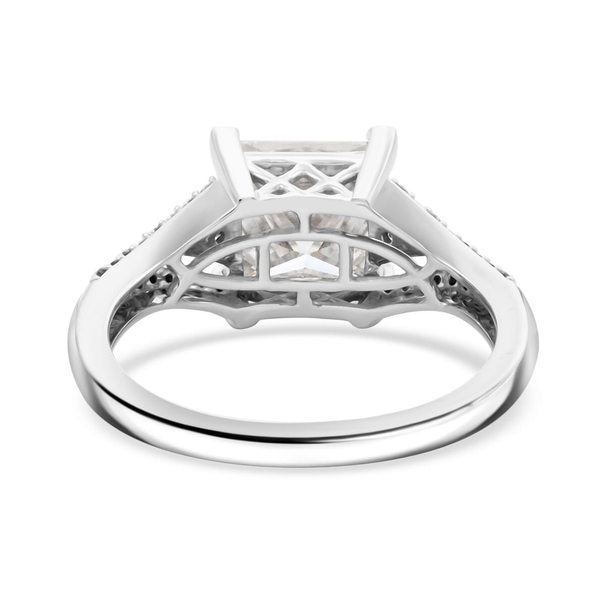 Moissanite 3.00 ctw Ring in 10K White Gold (Size 8.5) image number 4