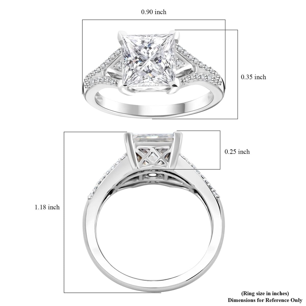 Moissanite 3.00 ctw Ring in 10K White Gold (Size 8.5) image number 5