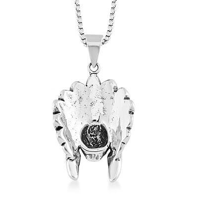 Native Chief Head Pendant Necklace in Black Oxidized Stainless Steel 23.5 Inches