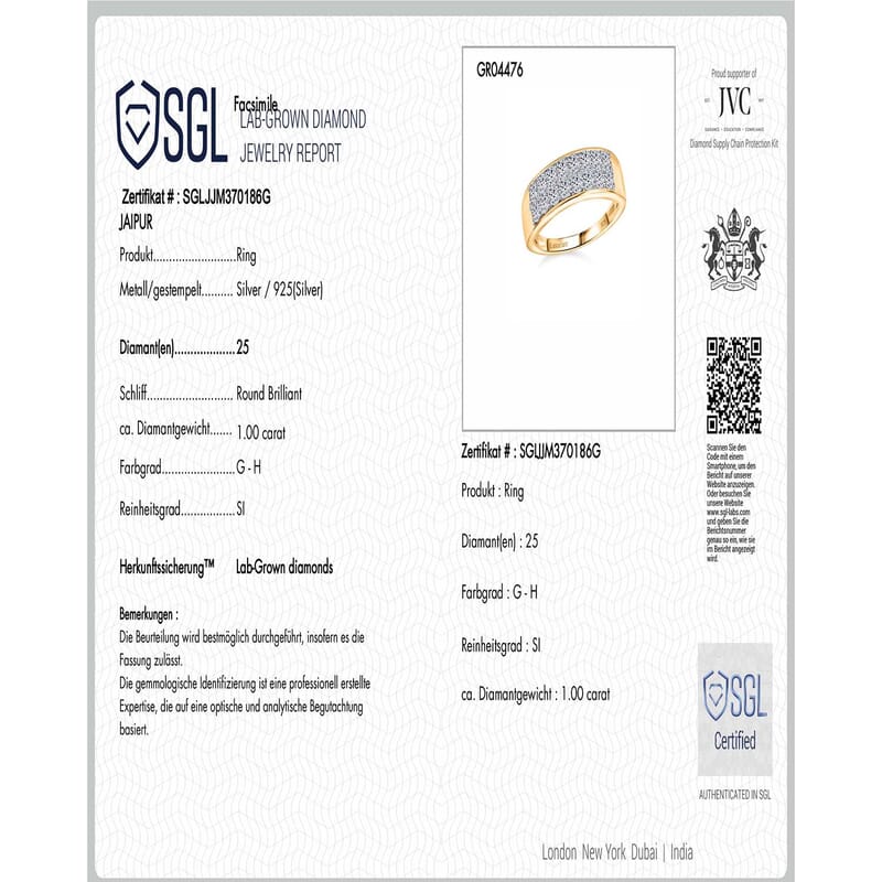 Luxuriant Lab Grown Diamond G-H SI 0.98 ctw Ring in 18K Vermeil Yellow Gold Over Sterling Silver (Size 6.5)