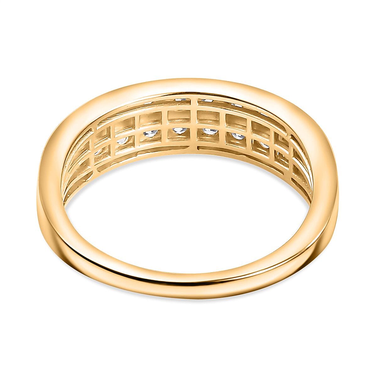 Luxuriant Lab Grown Diamond G-H SI 0.98 ctw Ring in 18K Vermeil Yellow Gold Over Sterling Silver (Size 8.0)