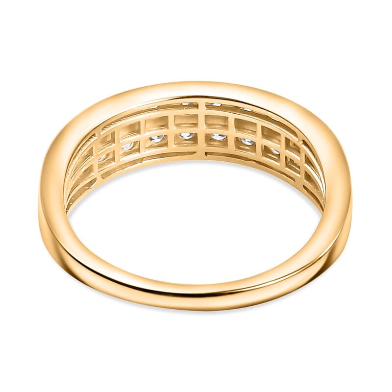 Luxuriant Lab Grown Diamond G-H SI 0.98 ctw Ring in 18K Vermeil Yellow Gold Over Sterling Silver (Size 8.0)