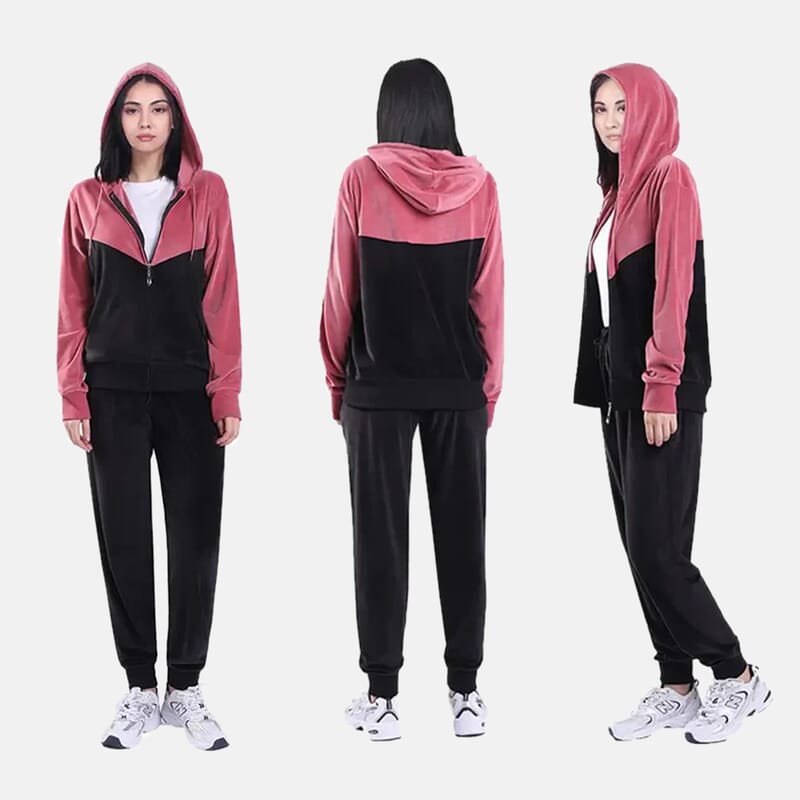 Lee Hanton 2 Piece Color Block Valour Set- Black and Rose - M