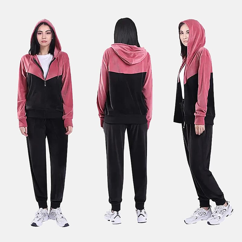 Lee Hanton 2 Piece Color Block Valour Set- Black and Rose - M