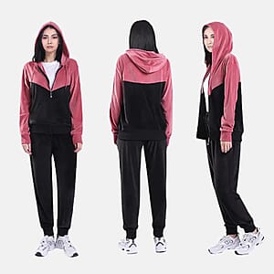 Lee Hanton 2 Piece Color Block Valour Set- Black and Rose - L