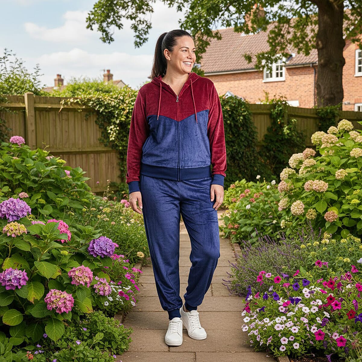 Lee Hanton 2 Piece Color Block Valour Set- Navy and Burgundy - L image number 1