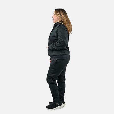 Hanton International Black Women's Sherpa Lined 2 Piece Set - S