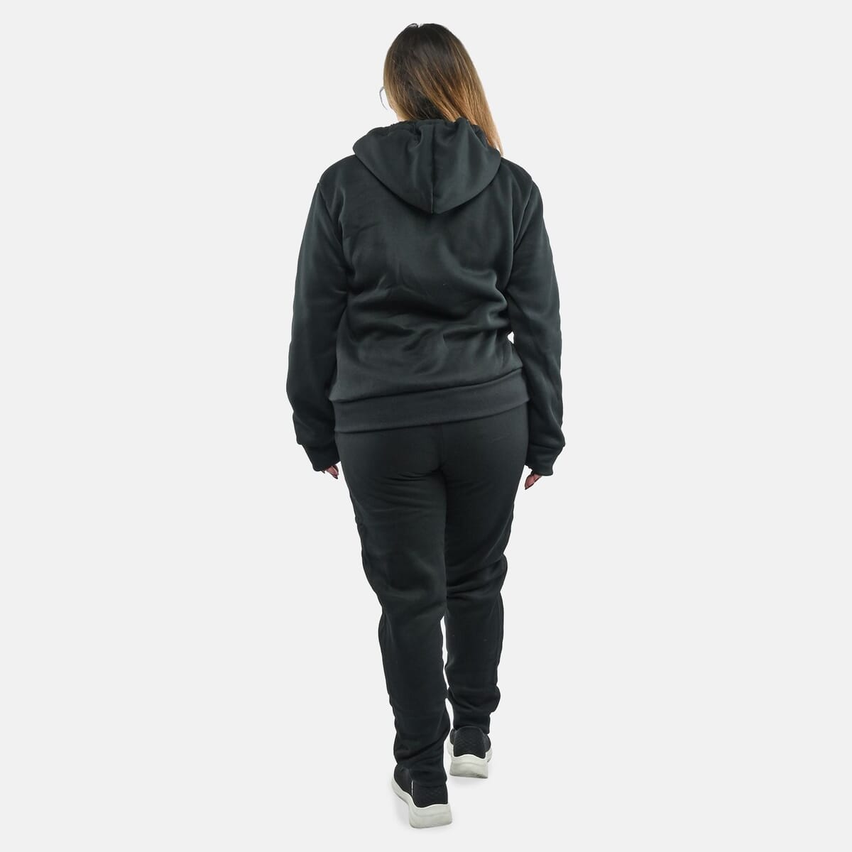 Hanton International Black Women's Sherpa Lined 2 Piece Set - M image number 1