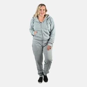 Hanton International Light Gray Women's Sherpa Lined 2 Piece Set - S