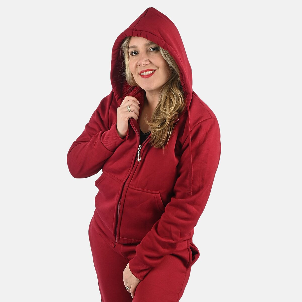 Hanton International Wine Women's Sherpa Lined 2 Piece Set - 1XL image number 2